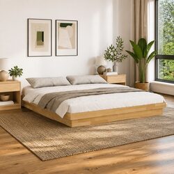 Solid Oak Bed Frame 180x200 cm