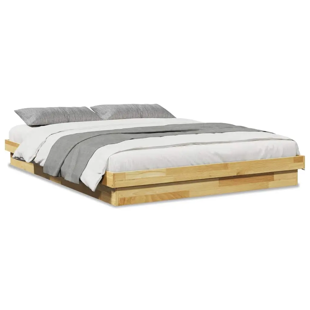 Bed Frame Brown 150x200 cm Solid Wood Low Floor Slatted Base