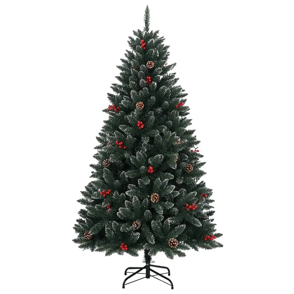 Artificial Christmas Tree Green 210cm 300 LED Lights Hinged Branches