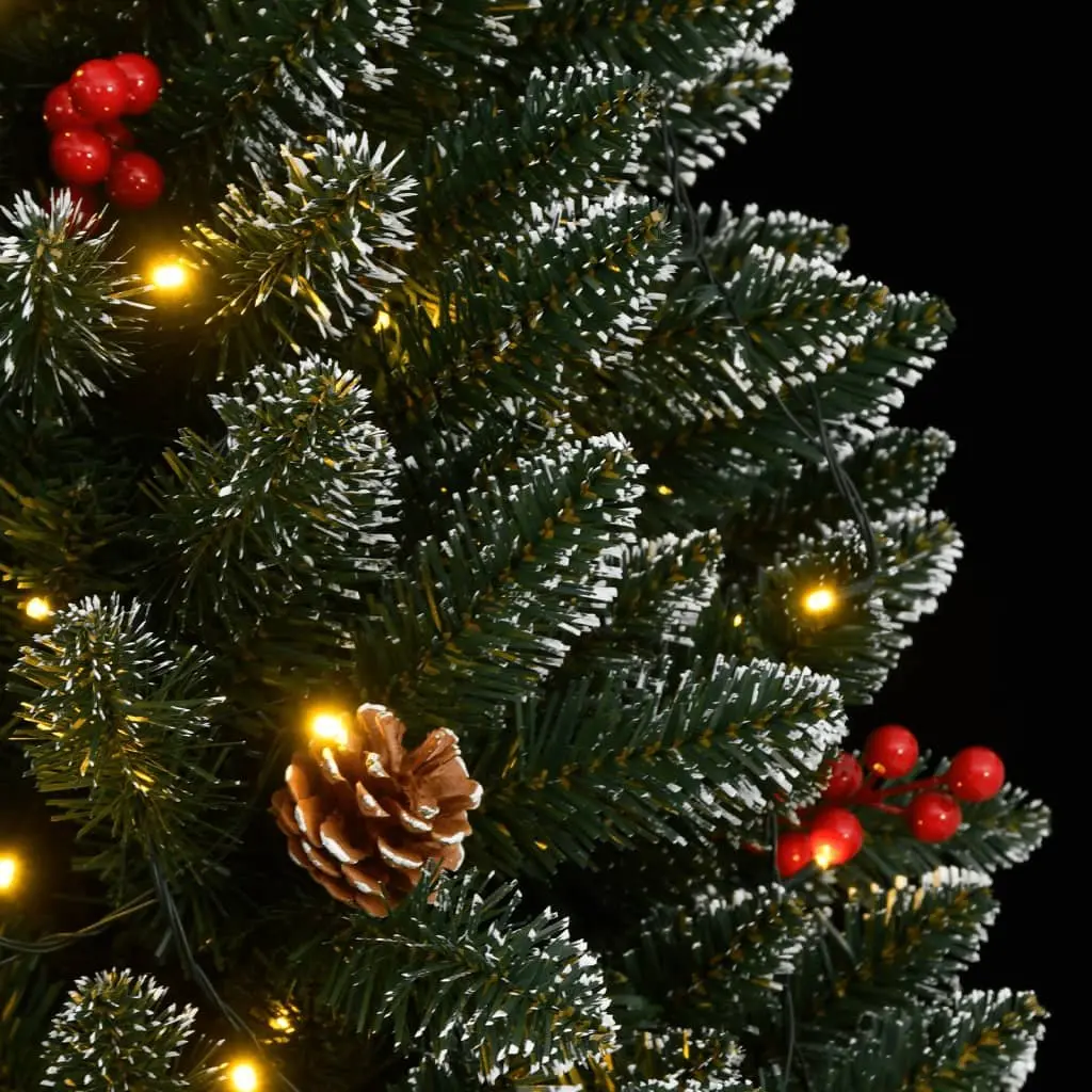 Artificial Christmas Tree Green 210cm 300 LED Lights Hinged Branches