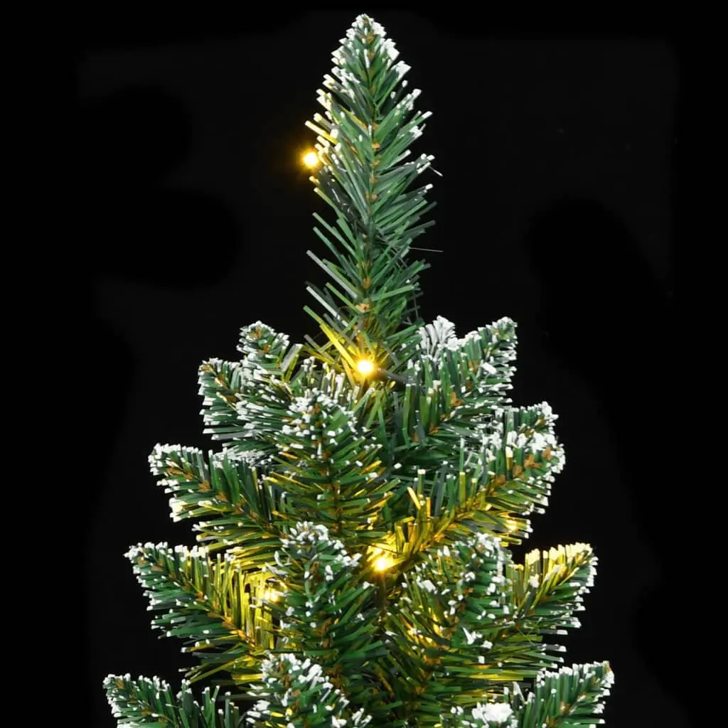 Artificial Slim Christmas Tree Green 150cm 150 LED Lights