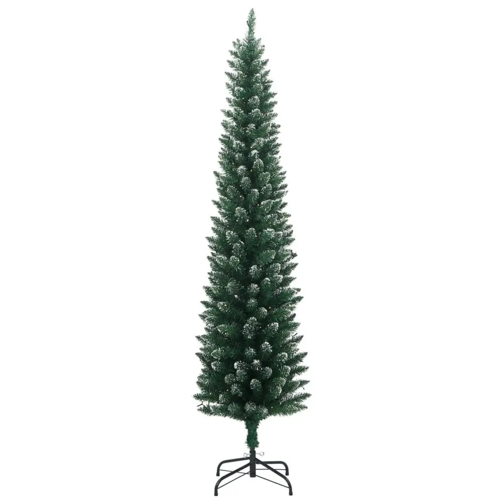 Artificial Slim Christmas Tree Green 180cm 300 LED Lights