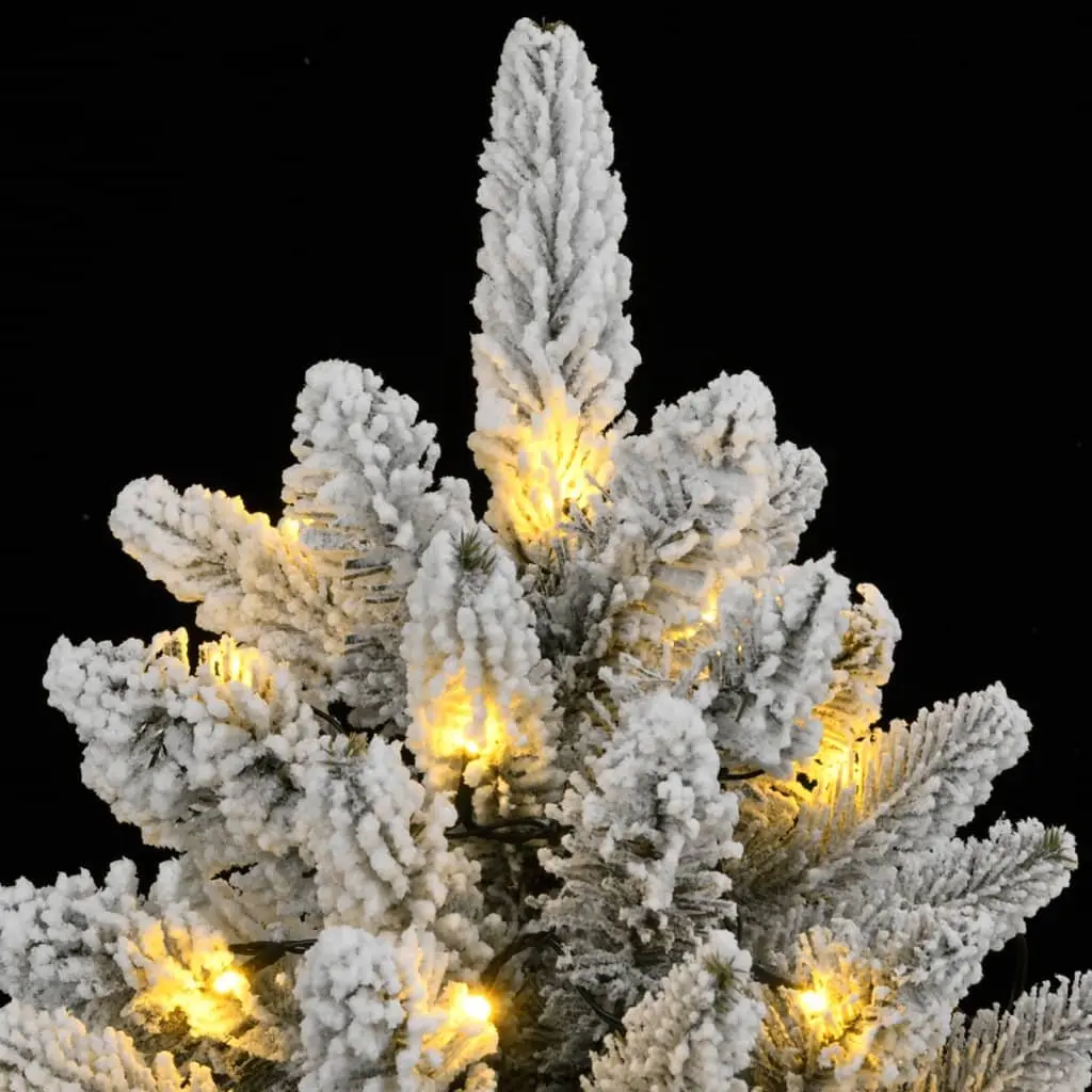 Artificial Christmas Tree Green 120cm 150 LED Lights Flocked Snow