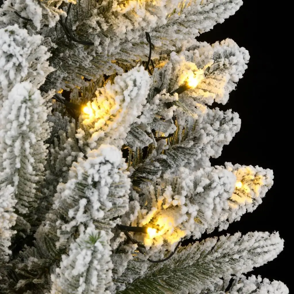 Artificial Christmas Tree Green 120cm 150 LED Lights Flocked Snow
