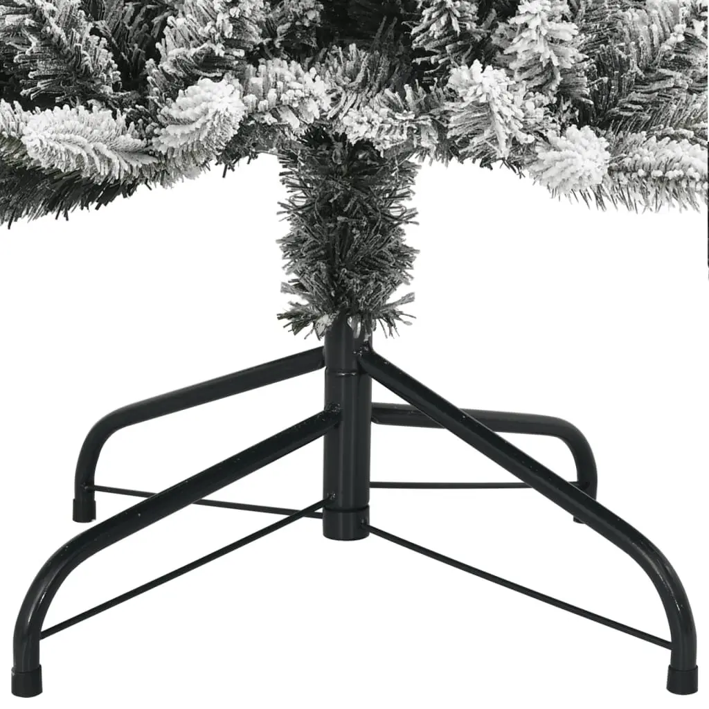 Artificial Christmas Tree Green 120cm 150 LED Lights Flocked Snow