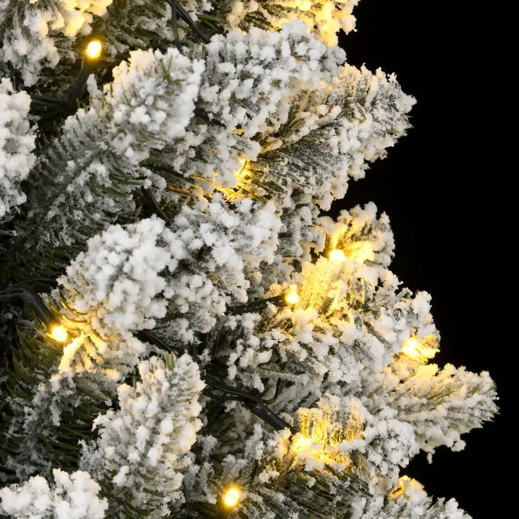 Artificial Christmas Tree Green 150cm Slim Bushy Flocked Snow 150 LEDs