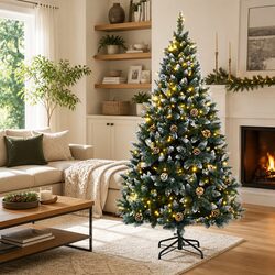 Compact 240cm Christmas Tree with Versatile Lighting