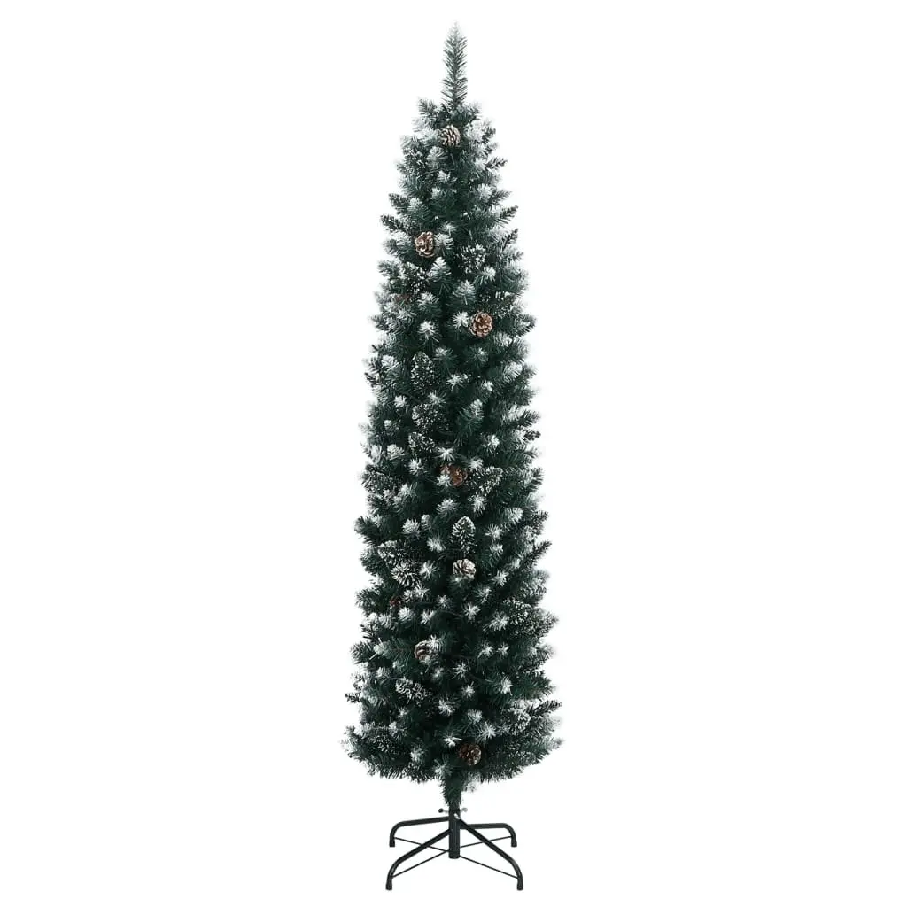 Artificial Slim Christmas Tree Green 120cm 150 LED Lights