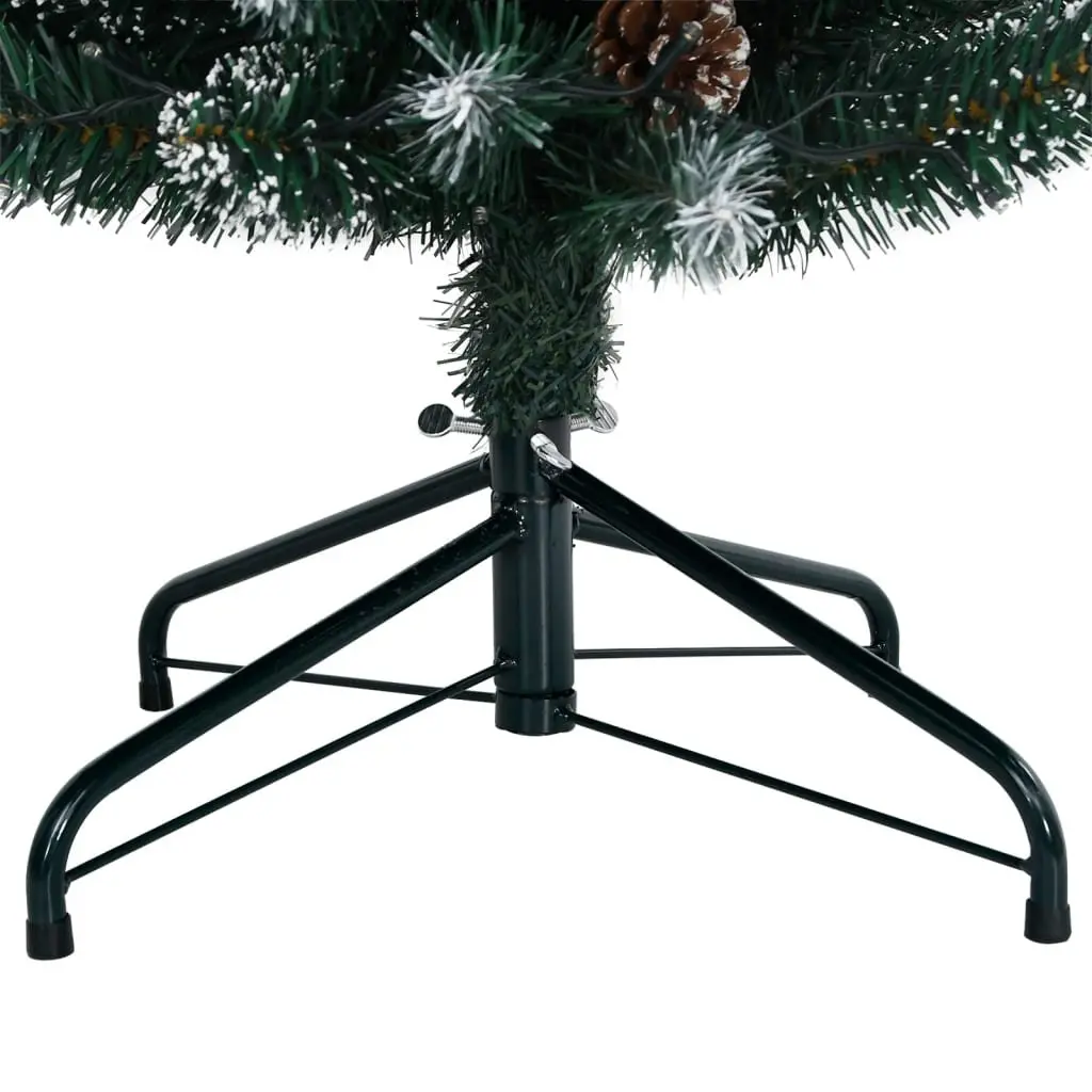 Artificial Slim Christmas Tree Green 210cm 300 LEDs Indoor Holiday Decorations