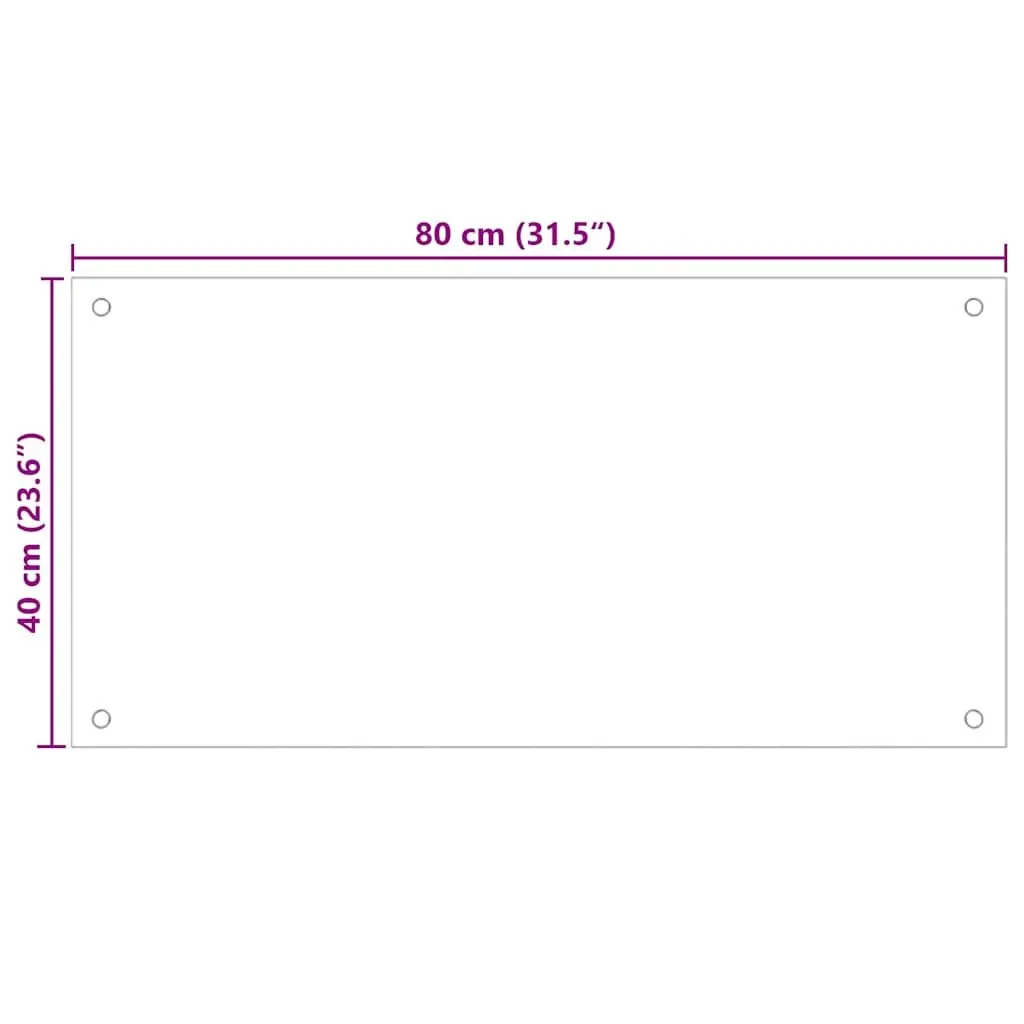 Kitchen Backsplash Transparent 80x40 cm Tempered Glass Splash Guard Set of 2
