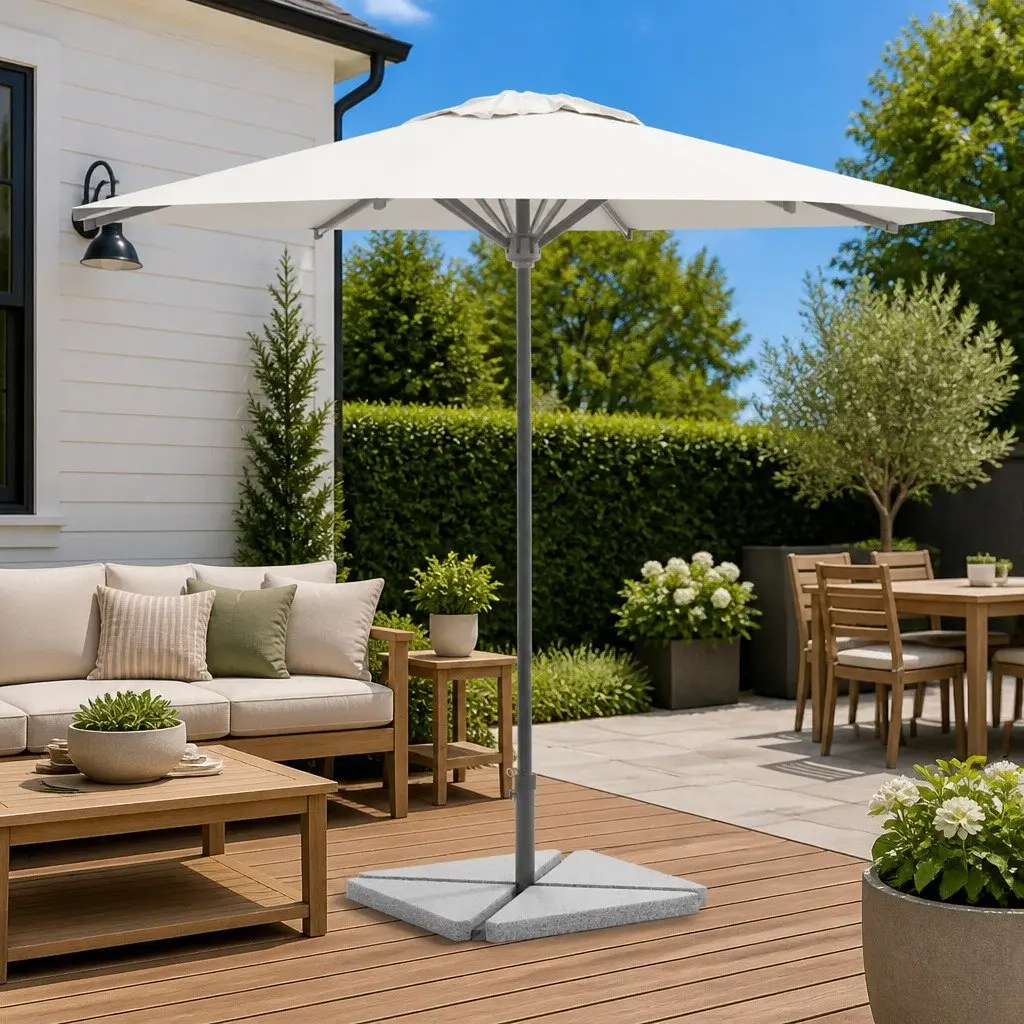 Umbrella Weight Plates Grey Triangular 4 Piece Outdoor Parasol Stabiliser