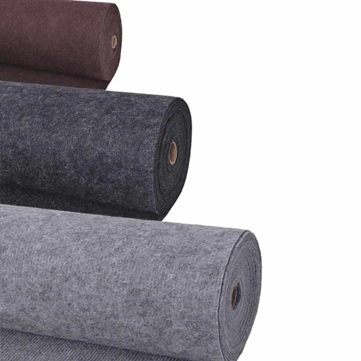 Runner Rug Anthracite 1.2 x 10m Polyester Ribbed Texture Non-Slip Indoor Outdoor