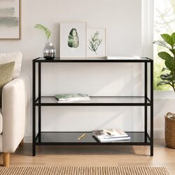 Compact Black Corner Shelf Unit for Stylish Storage