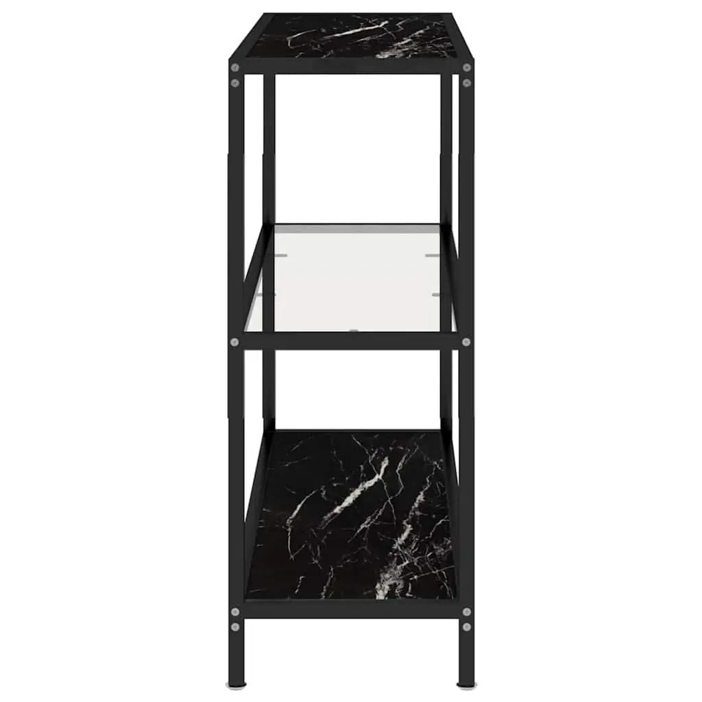 Tempered Glass Shelf Black Marble Corner Storage Display Bookcase Standing Shelving