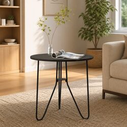 Chic 48 cm Black End Table – Simple Yet Elegant