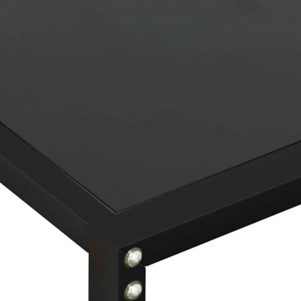 Console Table Black Tempered Glass Steel Frame Living Room Accent End Table
