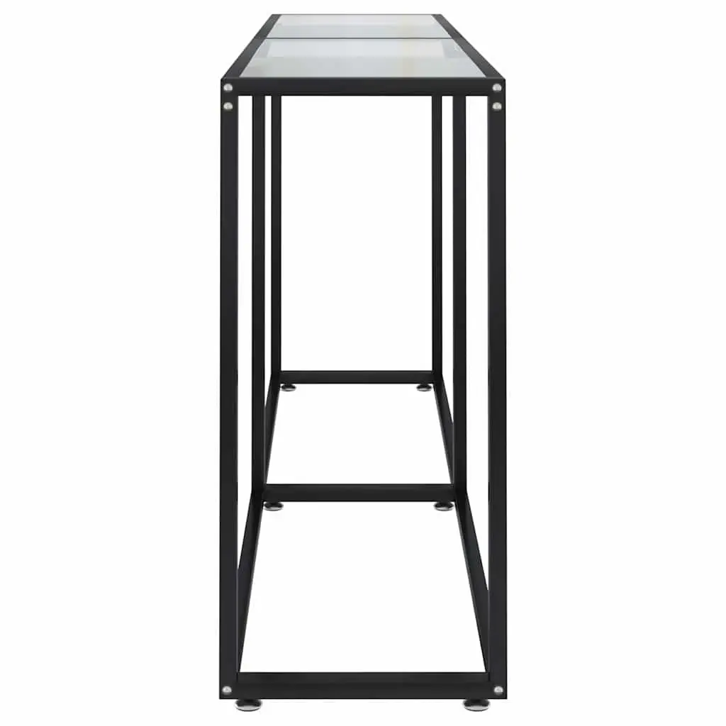 Console Table Transparent 160cm Tempered Glass Top Steel Frame