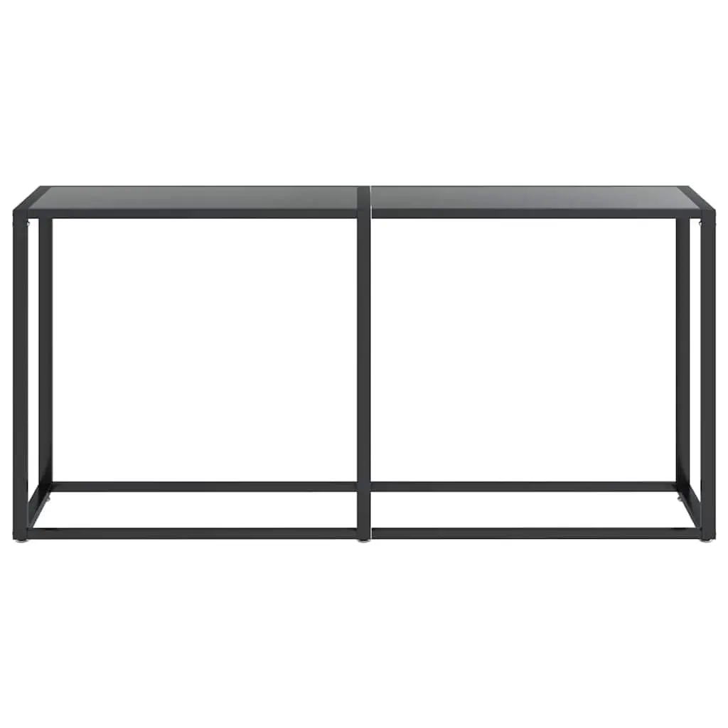 Console Table Black 160x35x75.5cm Tempered Glass Steel Frame