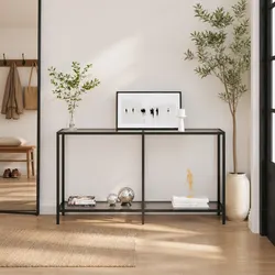 Sleek Console Table with Tempered Glass Top