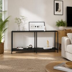Compact and Functional Console Table with Glass Top