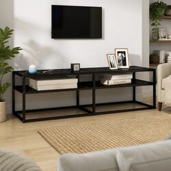 Sleek Black Marble TV Cabinet - Quality and Design