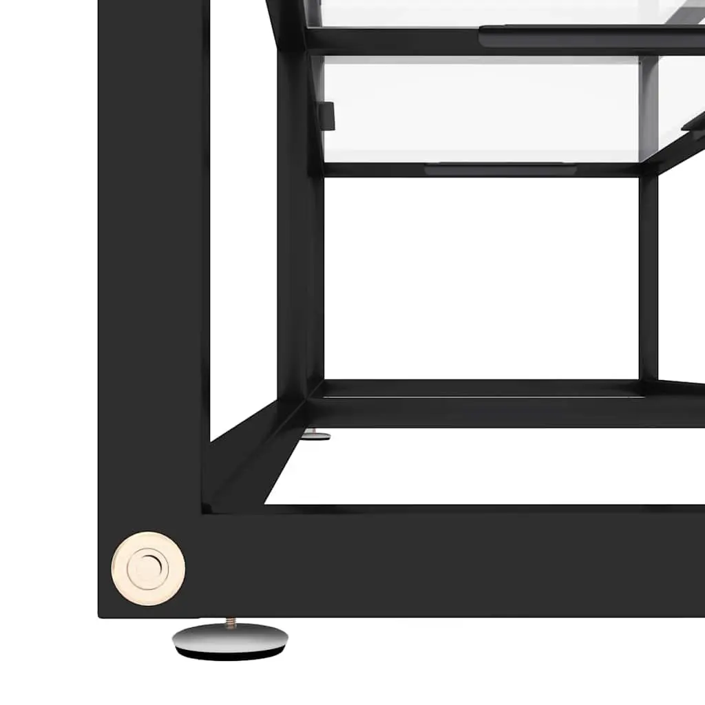 TV Cabinet Transparent Tempered Glass Shelving Storage Unit