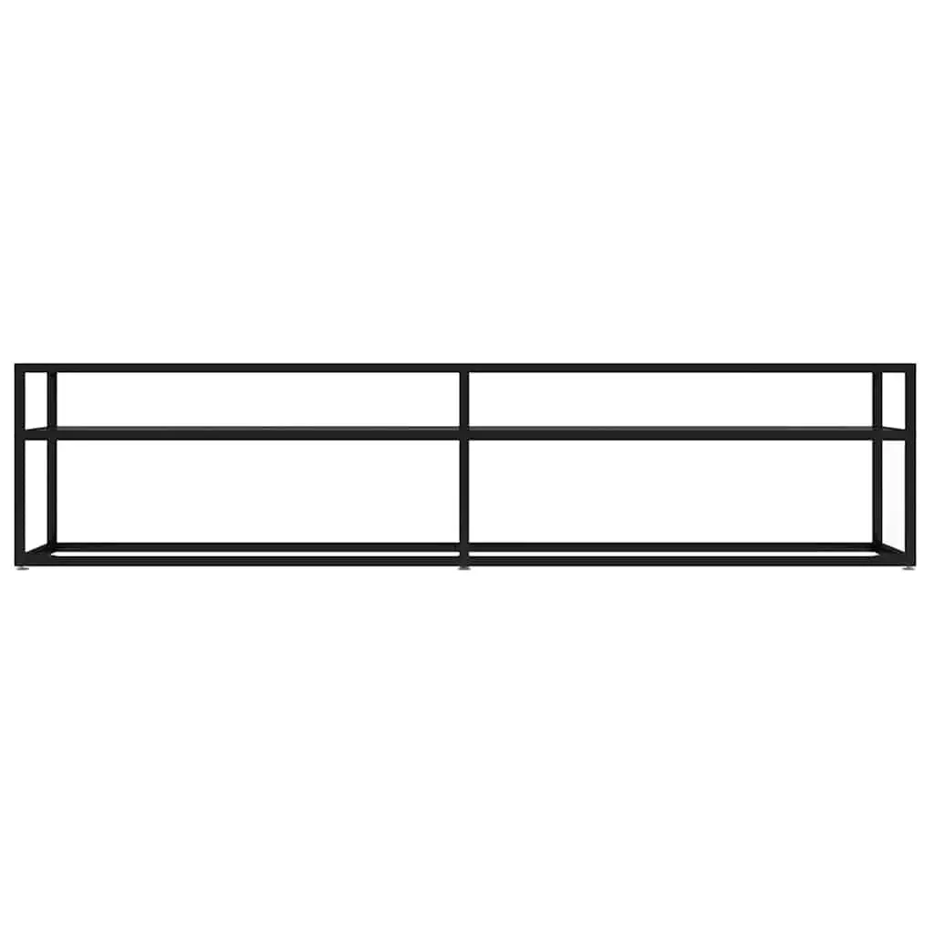 TV Cabinet Black Glass 180 x 40 x 40.5 cm Tempered Glass Shelving Unit