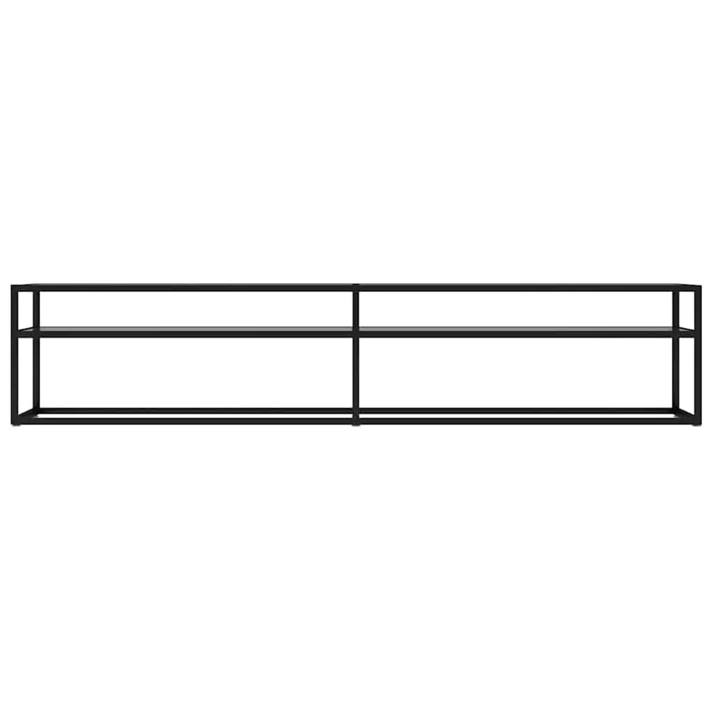 TV Cabinet Tempered Glass Transparent Living Room Storage Display Shelf Unit
