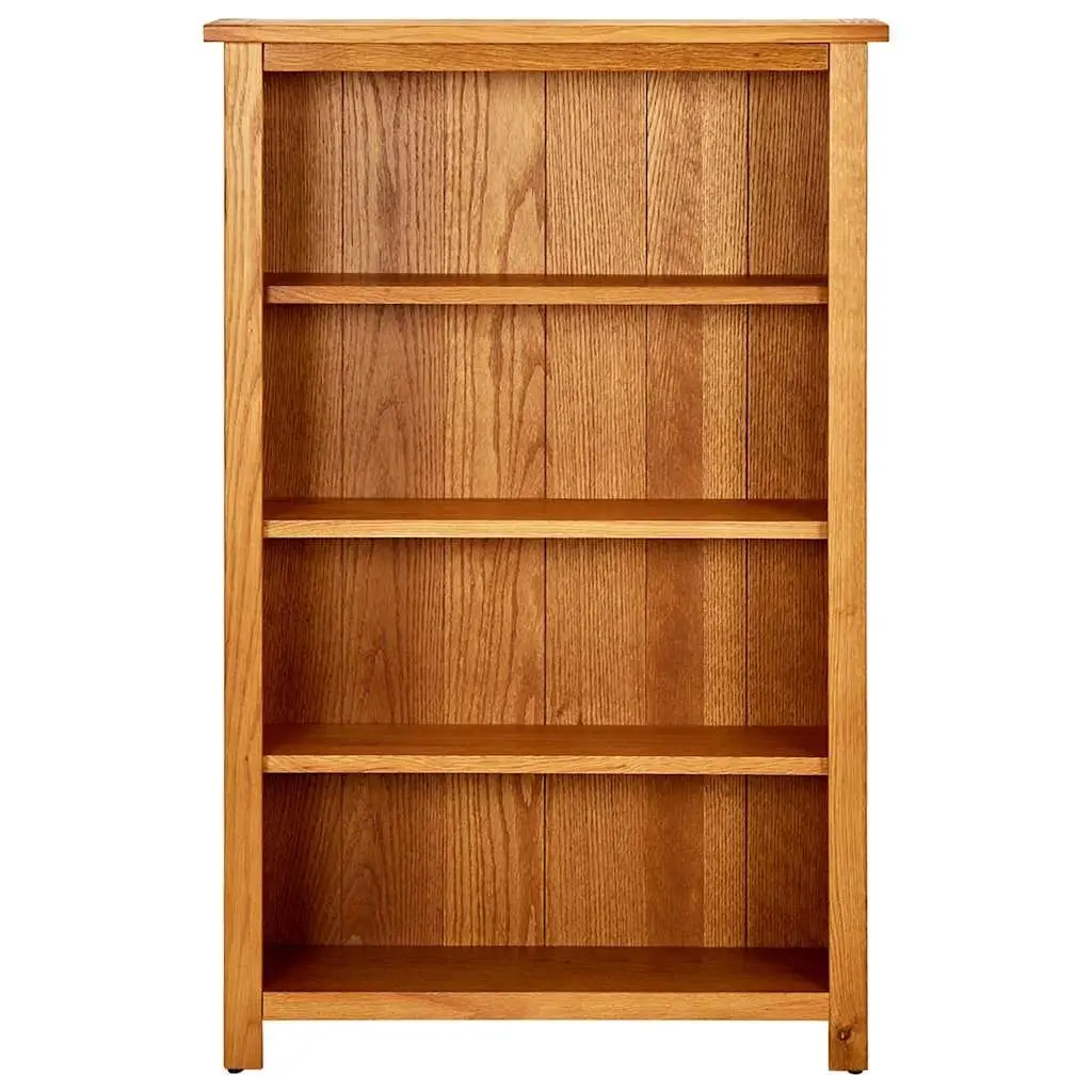 4-Tier Bookcase Brown 70x22x110 cm Solid Oak Wood Standing Shelf Storage Display Unit