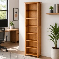 Your New 7-Tier Bookcase: Solid Oak Wood for Every Room