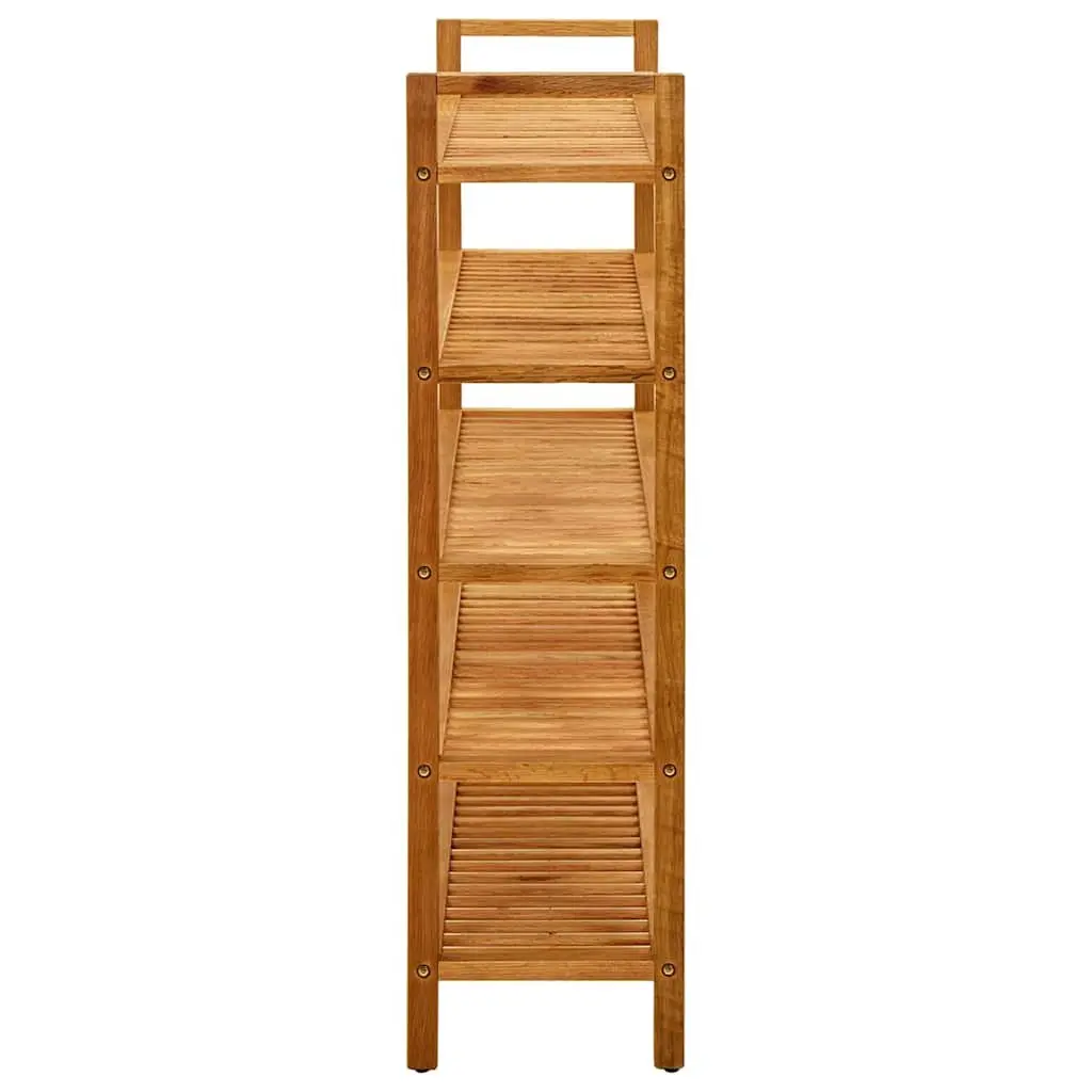 Shoe Rack Brown 5 Shelves Wooden Storage Organiser Hallway Display Stand