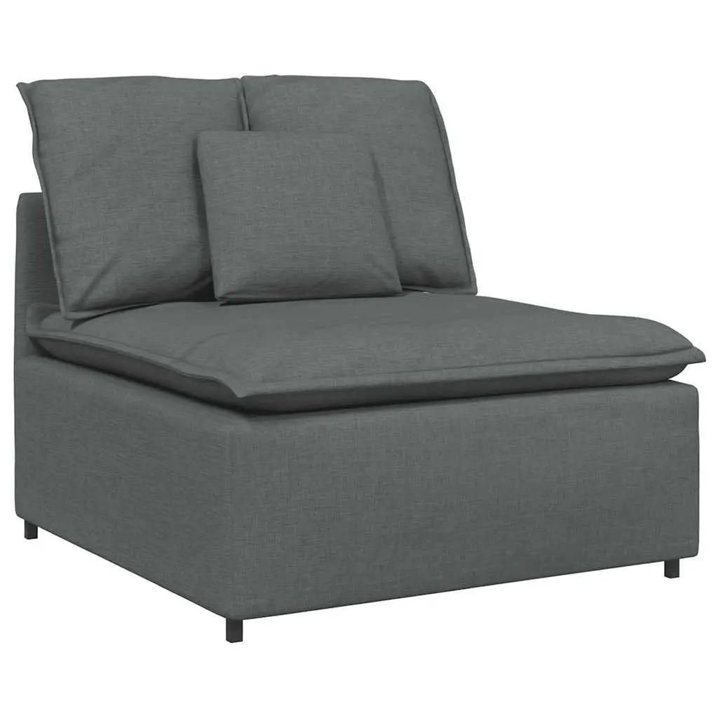 Modular Sectional Sofa Three-Seater Lounger Grey Cushions Living Room Furniture