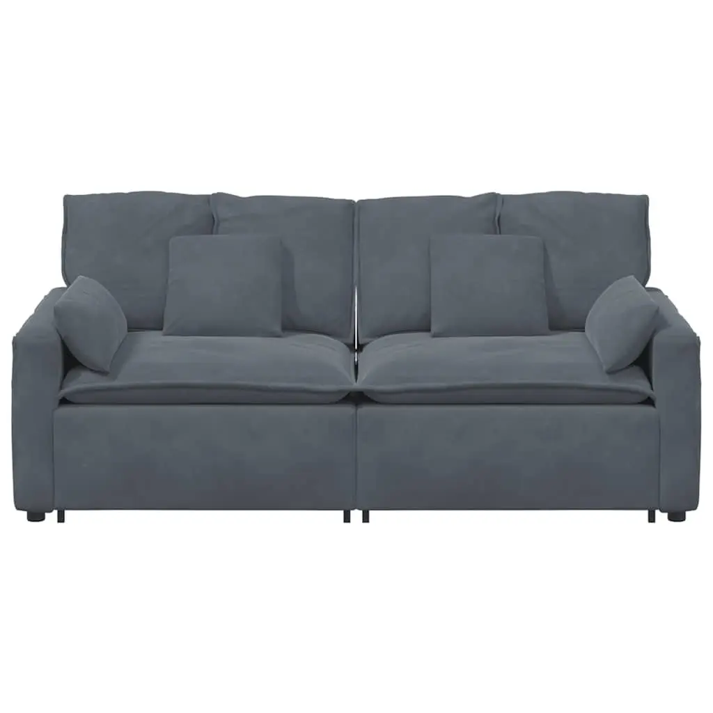 Modular Sofa Dark Grey Reconfigurable Sectional Lounge with Cushions