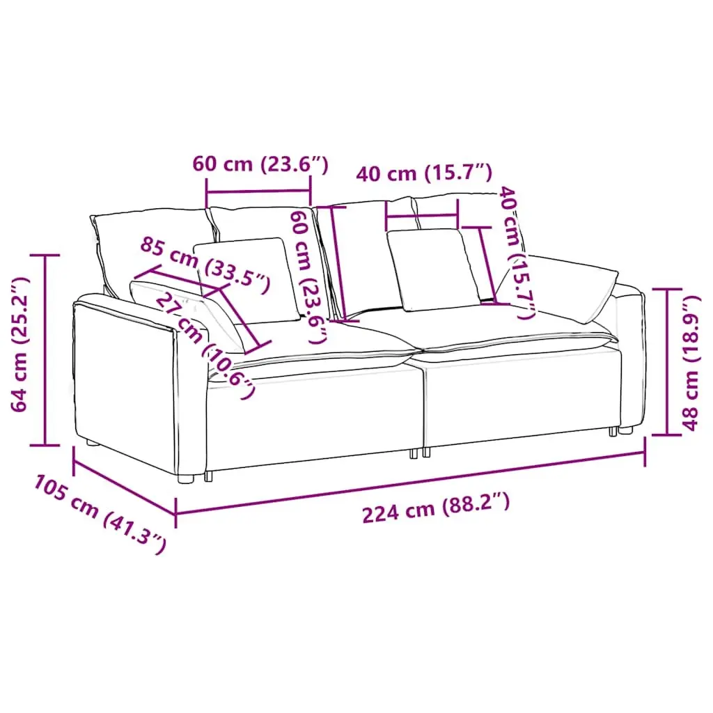 Modular Sofa Dark Grey Reconfigurable Sectional Lounge with Cushions