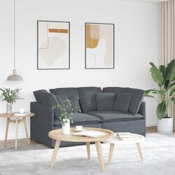 Modular Grey Velvet Sofa: Simple and Effective