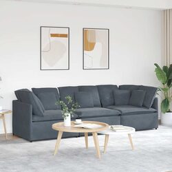 Concise Grey Velvet Modular Sofa for Modern Homes
