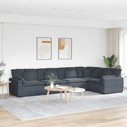 Sleek Grey Velvet Modular Sofa with Five Sections