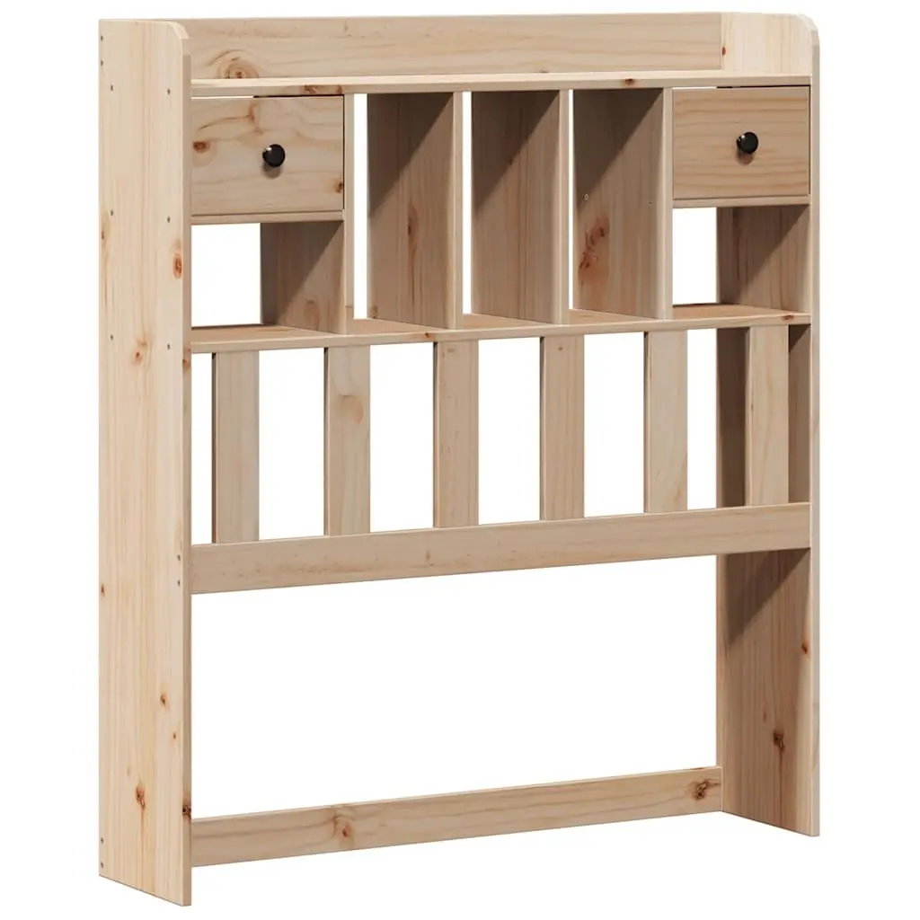 Bookcase Bed Frame Brown 90x190cm Solid Pine Wood with Integrated Storage and Slatted Base