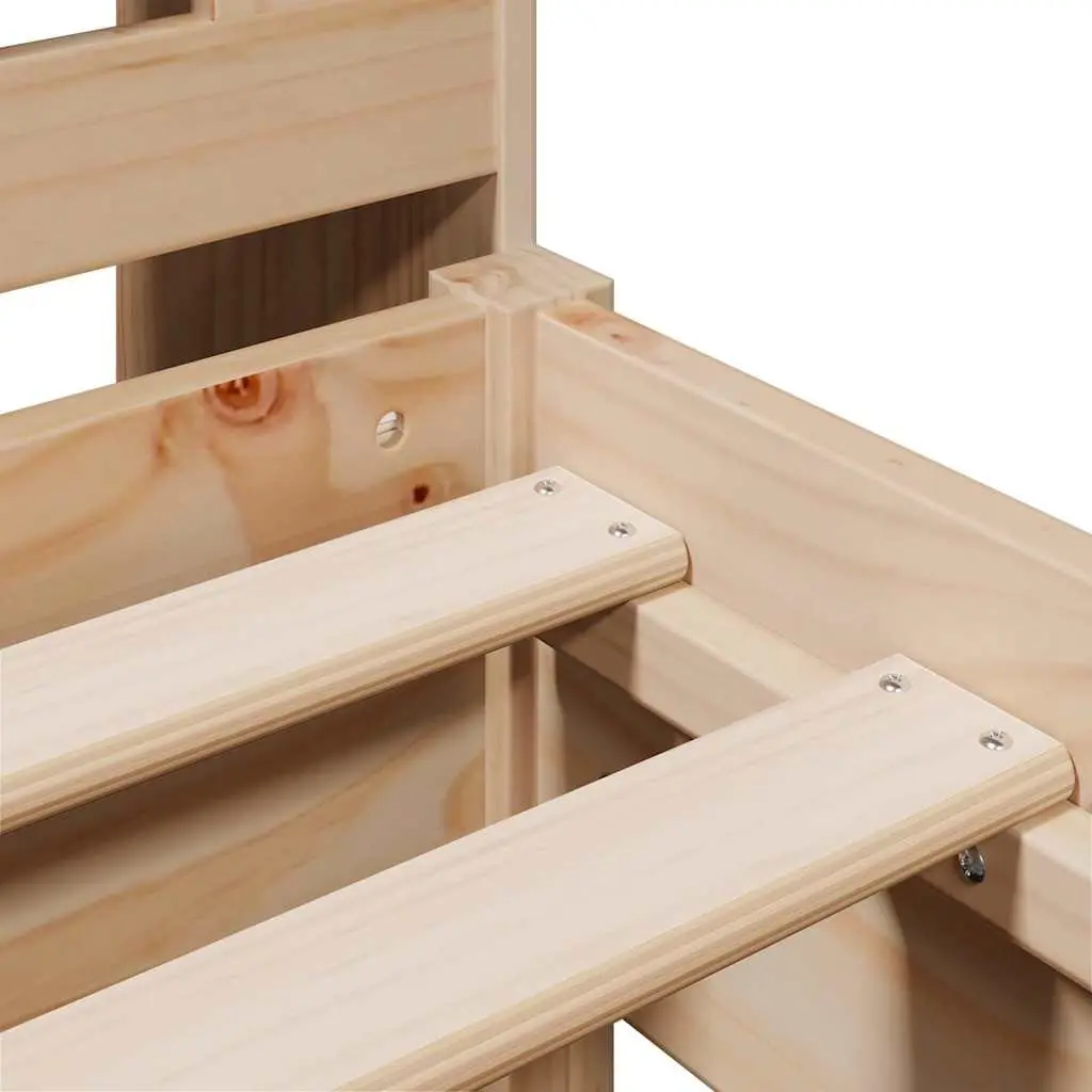 Bookcase Bed Frame Brown 90x190cm Solid Pine Wood with Integrated Storage and Slatted Base