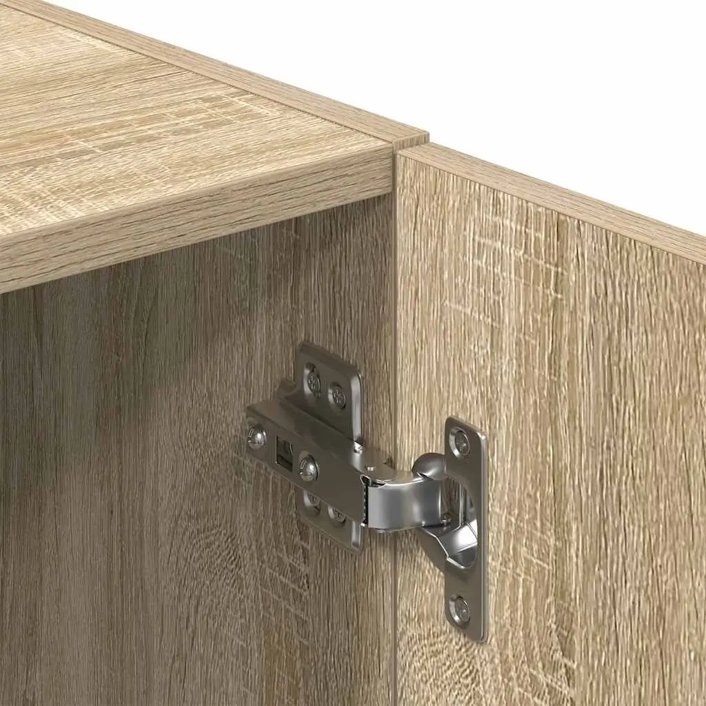 Kitchen Cabinet Set Brown 3 Piece Wall Mounted Storage Shelves Engineered Wood