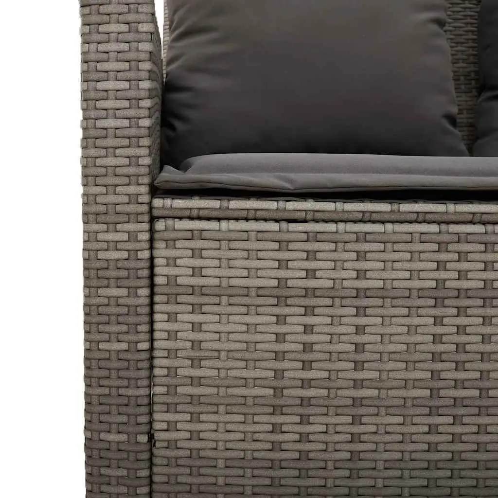 Garden Sofa Set 6 Piece Outdoor Furniture Grey Poly Rattan Patio Lounge with