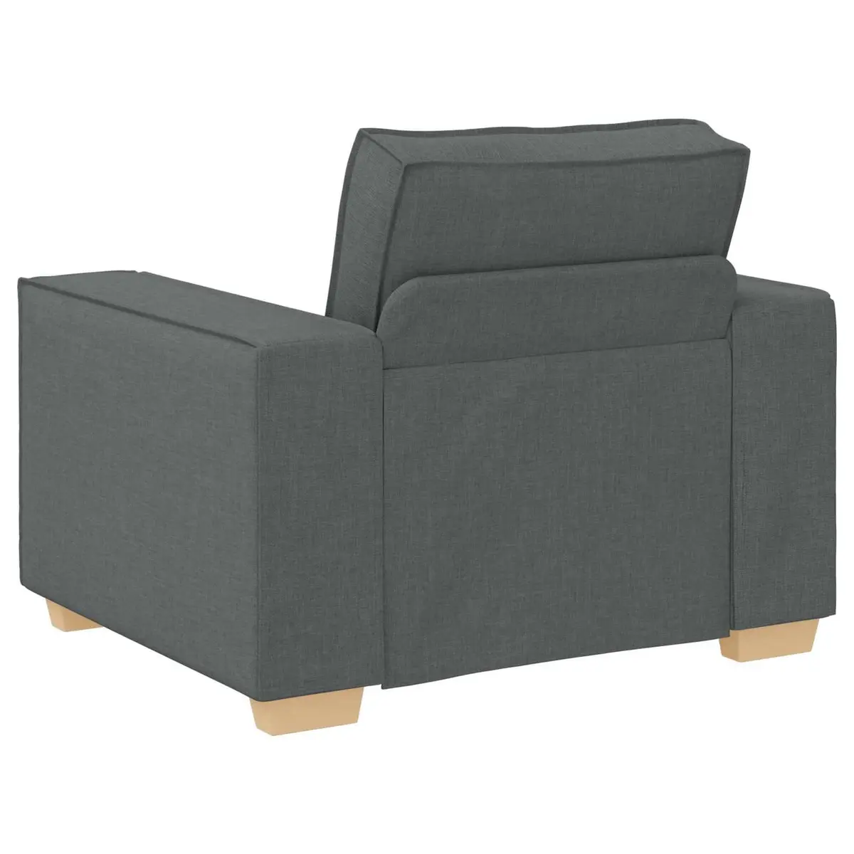 3 Piece Modular Sofa Set Grey Linen Blend 220cm Wide Contemporary Lounge Furniture