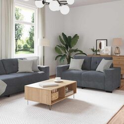 Compact Grey Velvet 3 Piece Sofa Set for Your Space