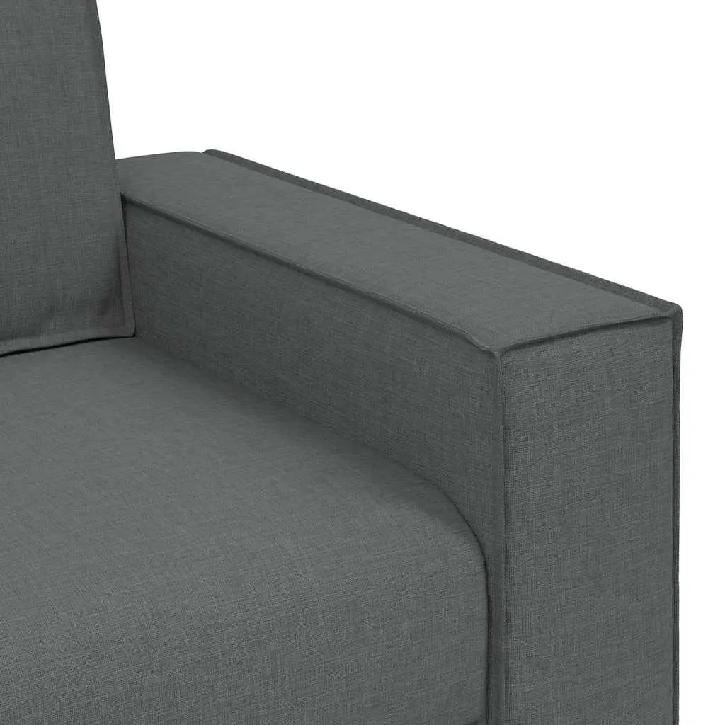 2 Piece Grey Sofa Set Polyester Fabric Upholstery Sturdy Wooden and Metal Frame