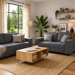 Sleek Grey Velvet Sofa Set for Modern Living