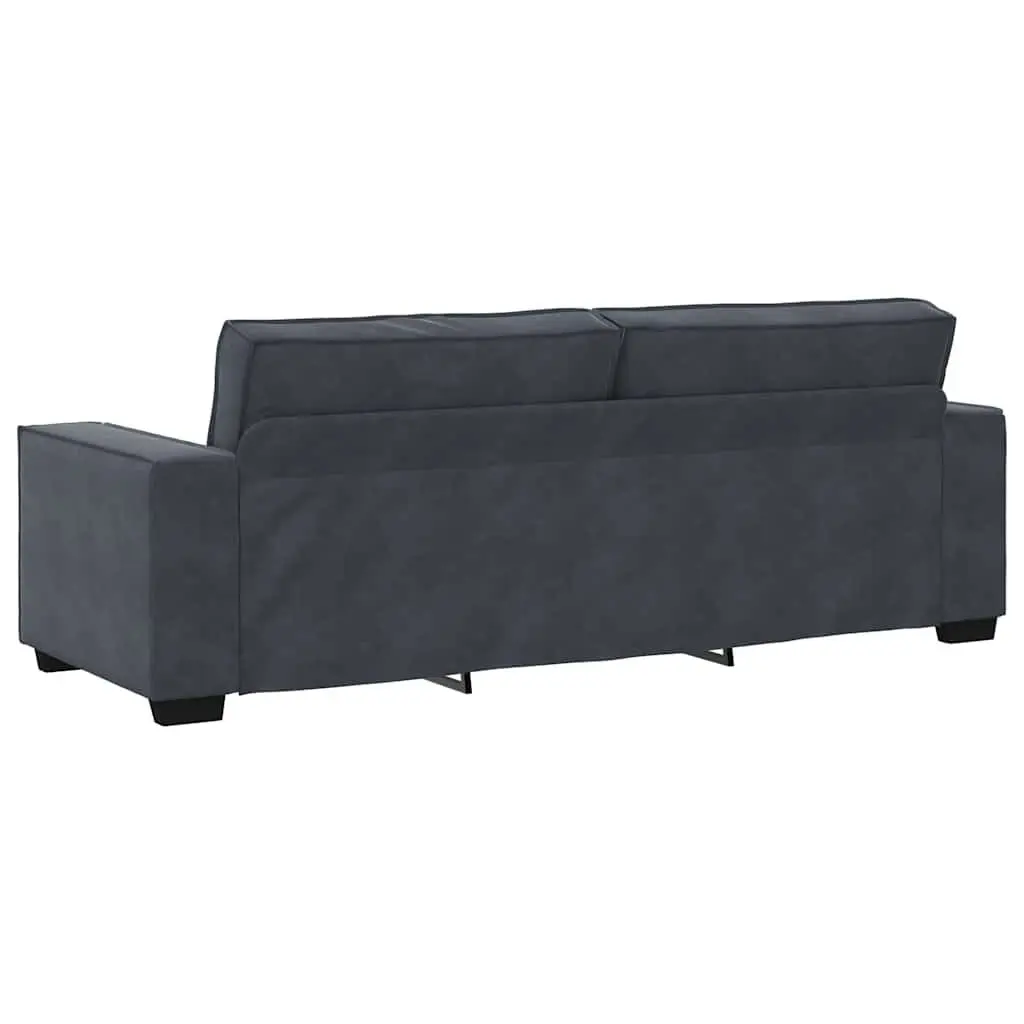 2 Piece Sofa Set Grey Velvet Thickly Padded Armrests Suitable for Living Room