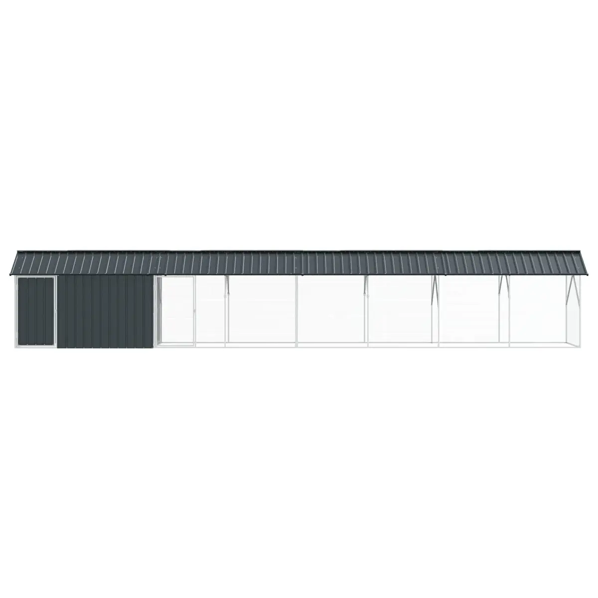 Bird Cage Anthracite Outdoor Galvanised Steel 844 x 103 x 142 cm Spacious Garden Aviary