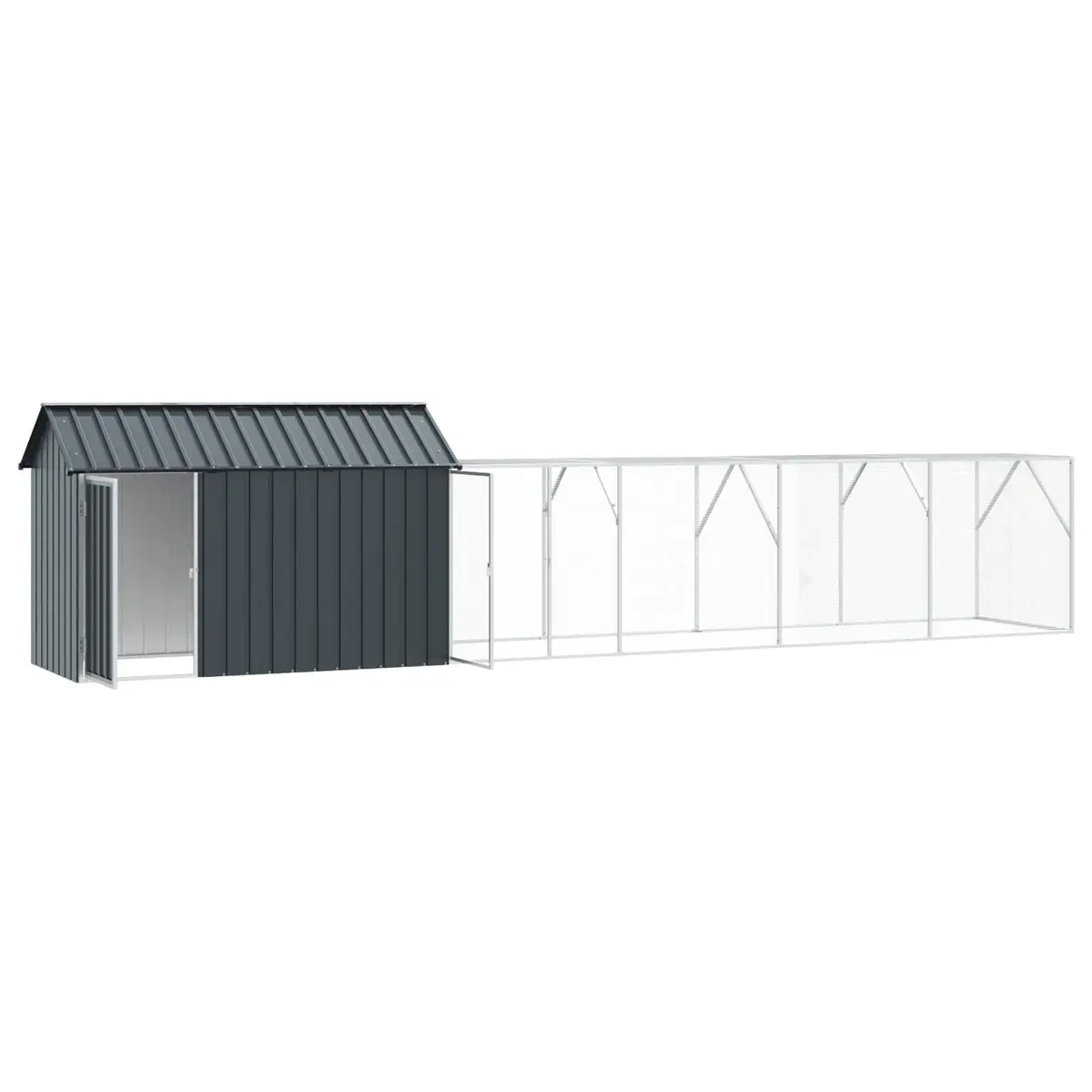 Bird Cage Anthracite Rectangular Galvanised Steel Outdoor Aviary