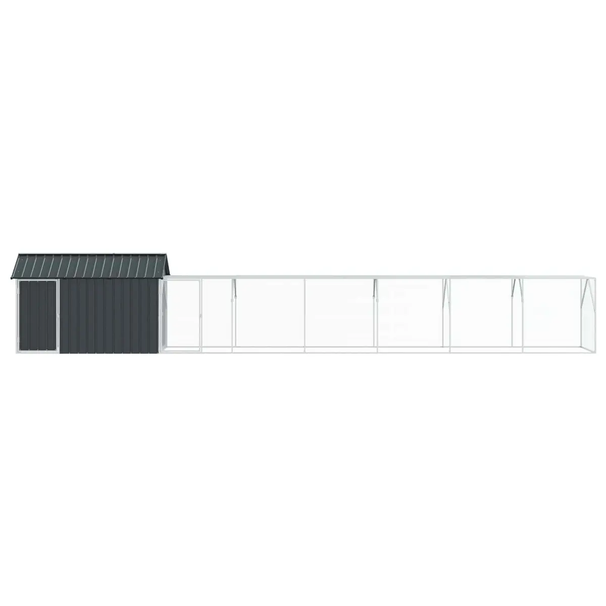 Rectangular Bird Cage Anthracite 821.5x111x142cm Galvanised Steel Outdoor Aviary
