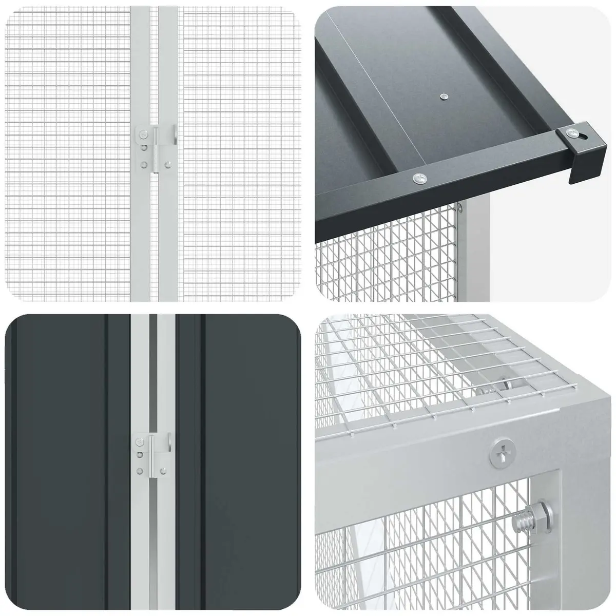 Rectangular Bird Cage Anthracite 821.5x111x142cm Galvanised Steel Outdoor Aviary